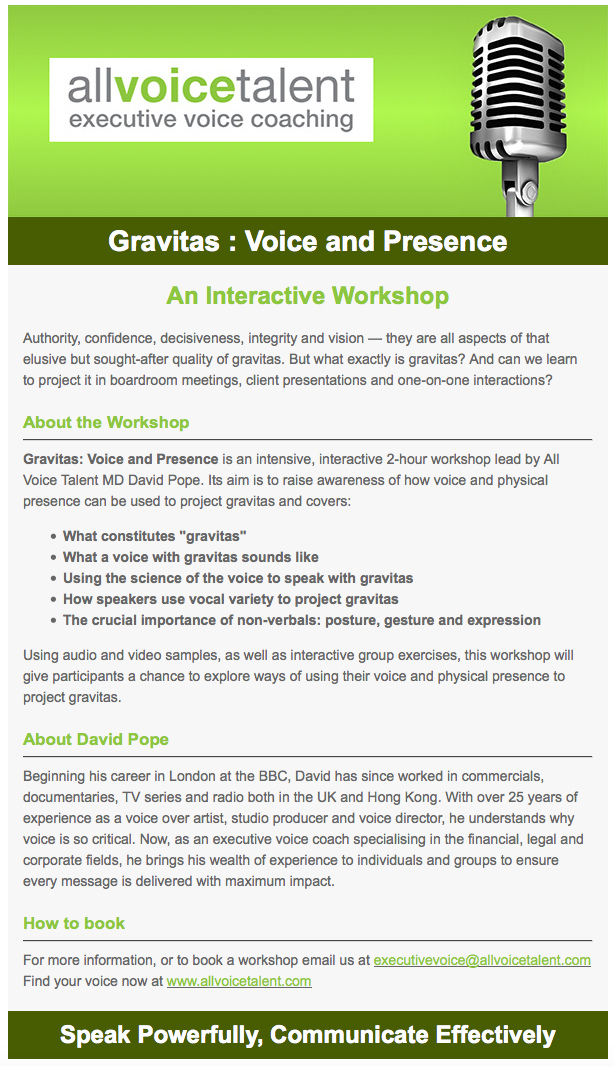 Gravitas workshop SS